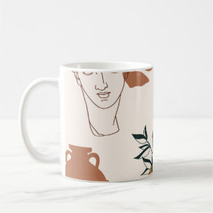 Abstract seamless pattern of Greek sculpture head Coffee Mug