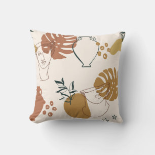 Abstract seamless pattern of Greek sculpture head Cushion