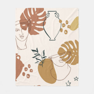Abstract seamless pattern of Greek sculpture head  Fleece Blanket