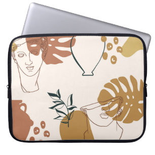 Abstract seamless pattern of Greek sculpture head Laptop Sleeve