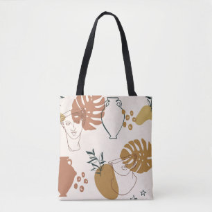Abstract seamless pattern of Greek sculpture head Tote Bag