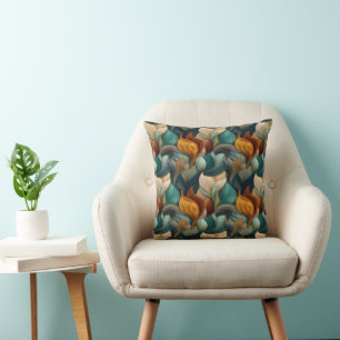 Abstract Seamless Pattern of Organic Shapes Cushion