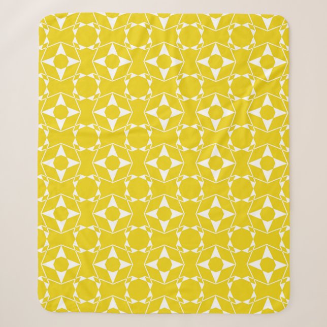 Abstract seamless pattern of Ripe Lemon yellow col Sherpa Blanket (Front)