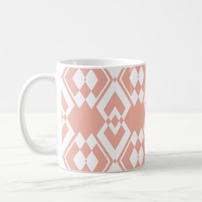 Abstract seamless pattern of Wax flower pink colou Coffee Mug (Left)