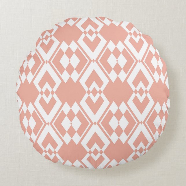 Abstract seamless pattern of Wax flower pink colou Round Cushion (Front)