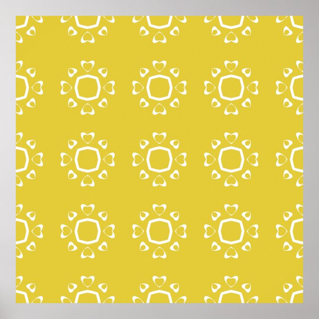 Abstract seamless pattern of yellow colour backgro poster (Front)