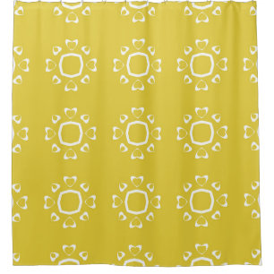 Abstract seamless pattern of yellow colour backgro shower curtain