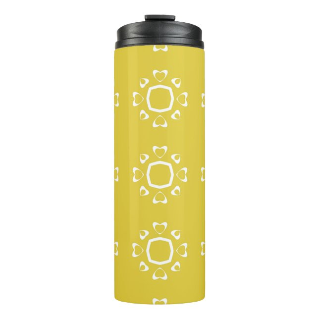 Abstract seamless pattern of yellow colour backgro thermal tumbler (Front)
