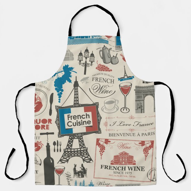 Abstract seamless pattern on the theme of France a Apron (Front)