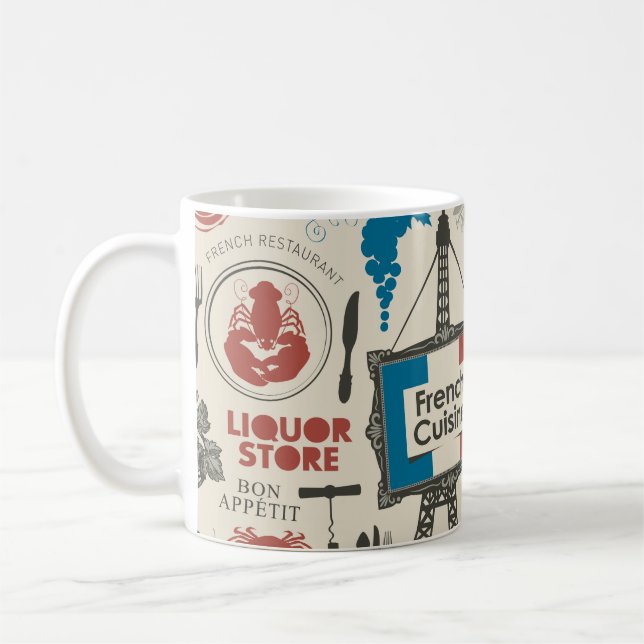 Abstract seamless pattern on the theme of France a Coffee Mug (Left)