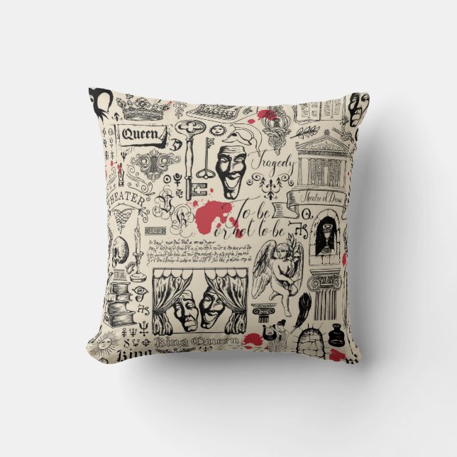 Abstract seamless pattern on the theme of theater  cushion (Front)