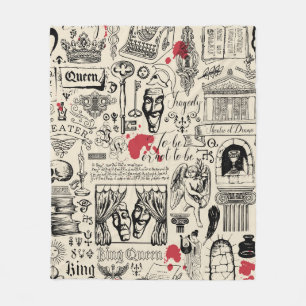 Abstract seamless pattern on the theme of theatre fleece blanket