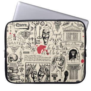 Abstract seamless pattern on the theme of theatre  laptop sleeve
