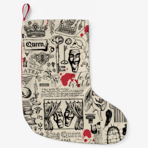 Abstract seamless pattern on the theme of theatre small christmas stocking