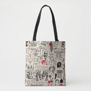 Abstract seamless pattern on the theme of theatre tote bag