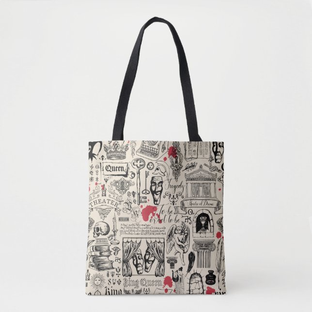 Abstract seamless pattern on the theme of theatre  tote bag (Front)