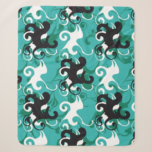 Abstract seamless pattern qualitative vintage illu sherpa blanket (Front)