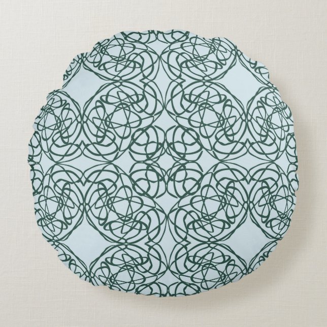 Abstract seamless pattern with city elements fraye round cushion (Front)