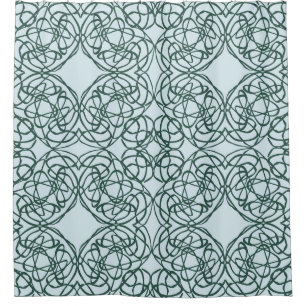 Abstract seamless pattern with city elements fraye shower curtain