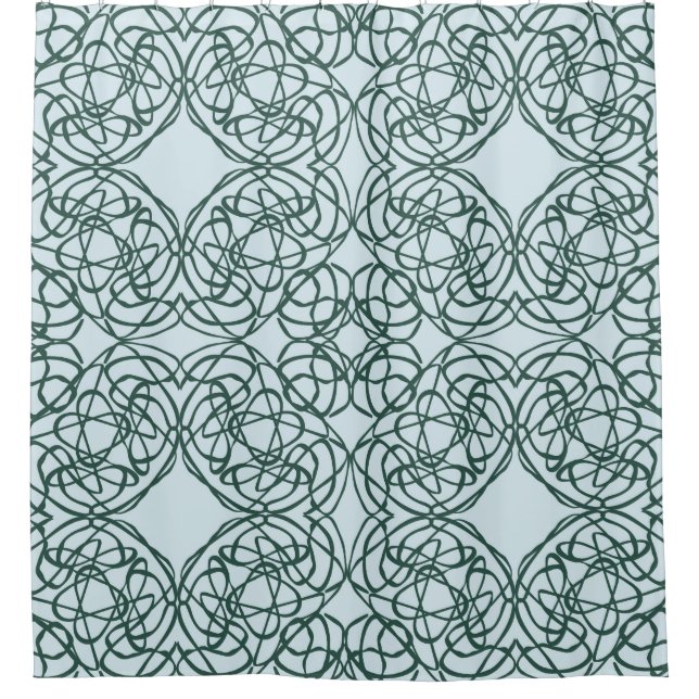 Abstract seamless pattern with city elements fraye shower curtain (Front)