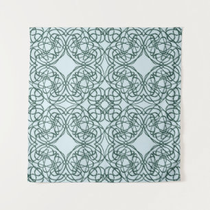 Abstract seamless pattern with city elements fraye tapestry
