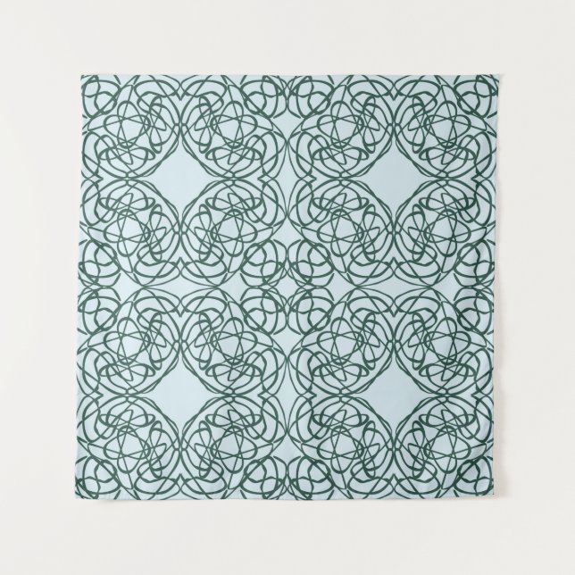 Abstract seamless pattern with city elements fraye tapestry (Front)