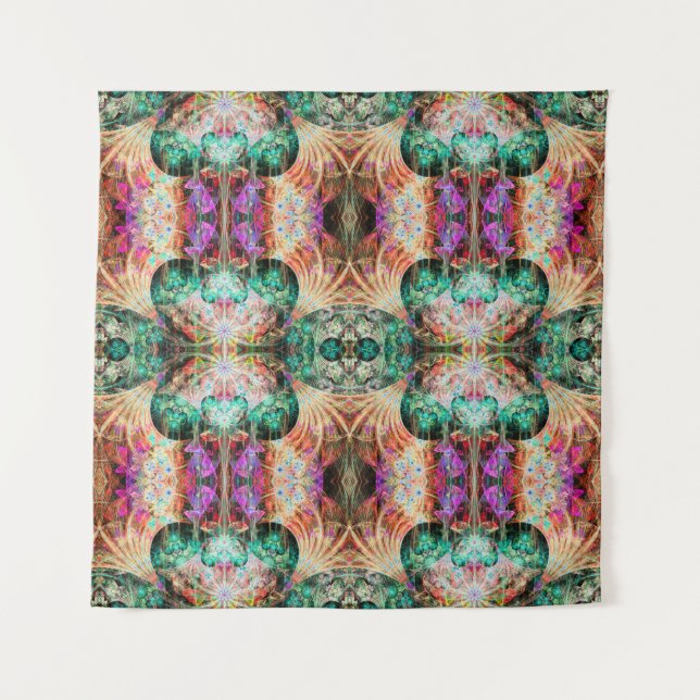 Abstract seamless pattern with flowers and decorat tapestry (Front)