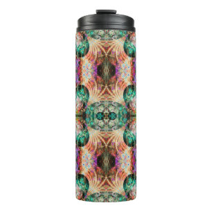 Abstract seamless pattern with flowers and decorat thermal tumbler