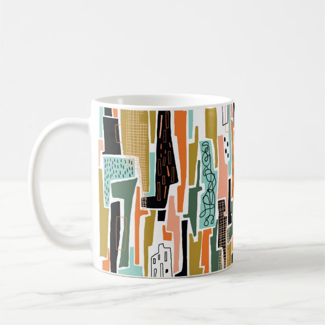 Abstract seamless pattern with geometric design coffee mug (Left)