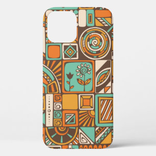 Abstract seamless pattern with geometric elements. iPhone 12 case