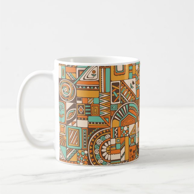 Abstract seamless pattern with geometric elements. coffee mug (Left)