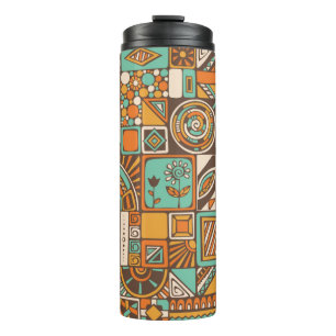 Abstract seamless pattern with geometric elements. thermal tumbler