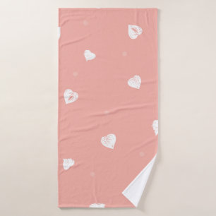 Abstract seamless pattern with hand drawing hearts bath towel