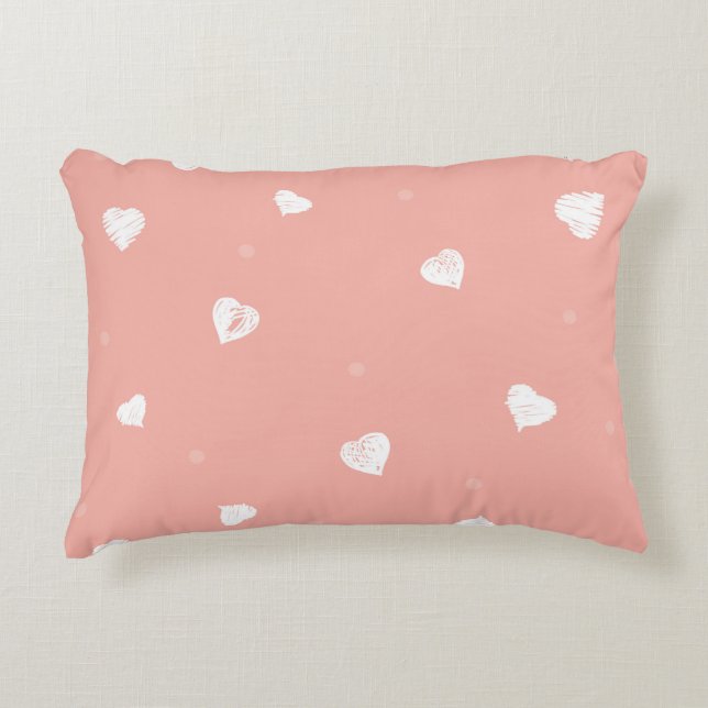 Abstract seamless pattern with hand drawing hearts decorative cushion (Front)
