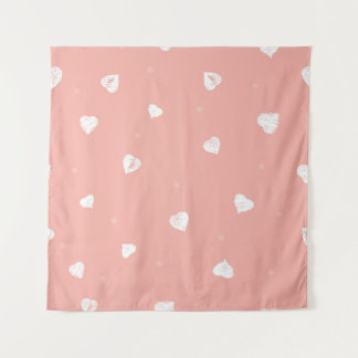 Abstract seamless pattern with hand drawing hearts tapestry