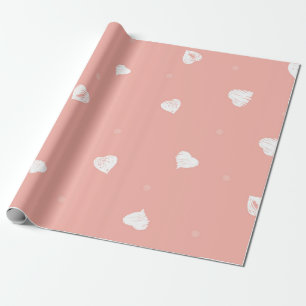 Abstract seamless pattern with hand drawing hearts wrapping paper