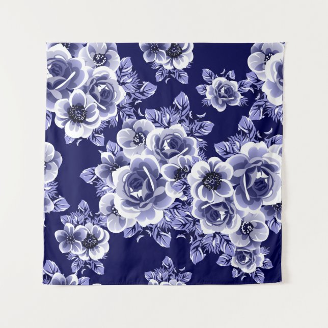 Abstract seamless pattern with plants, herbs and f tapestry (Front)