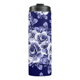 Abstract seamless pattern with plants, herbs and f thermal tumbler