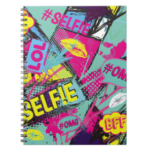 Abstract seamless pattern with Pop art comicspeech Notebook