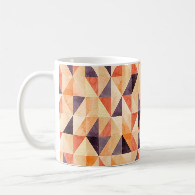 Abstract seamless pattern with triangular mosaic e coffee mug (Left)