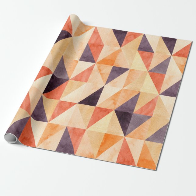 Abstract seamless pattern with triangular mosaic e wrapping paper (Unrolled)
