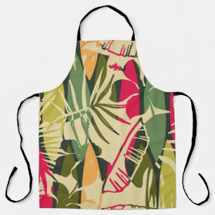Abstract seamless pattern with tropical leaves. Ha Apron