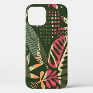 Abstract seamless pattern with tropical leaves. Ha iPhone 12 Case