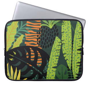 Abstract seamless pattern with tropical leaves. Ha Laptop Sleeve