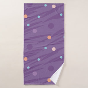 Abstract seamless purple pattern with circles and bath towel