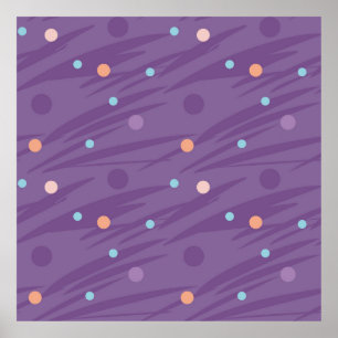Abstract seamless purple pattern with circles and poster