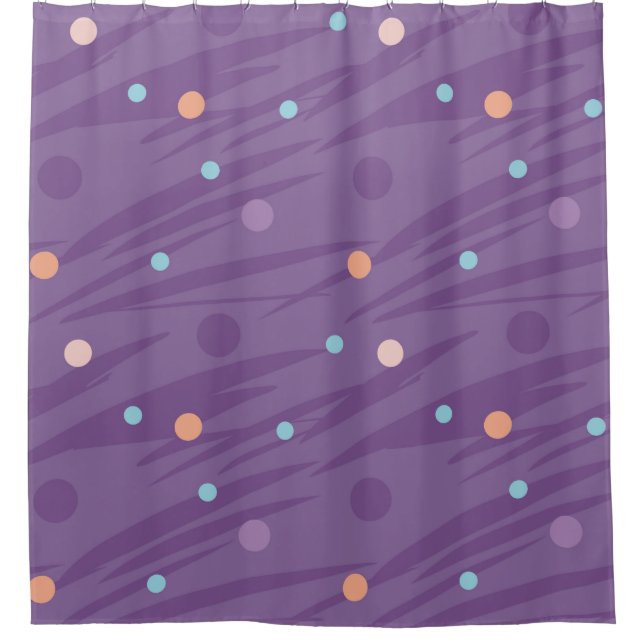 Abstract seamless purple pattern with circles and  shower curtain (Front)