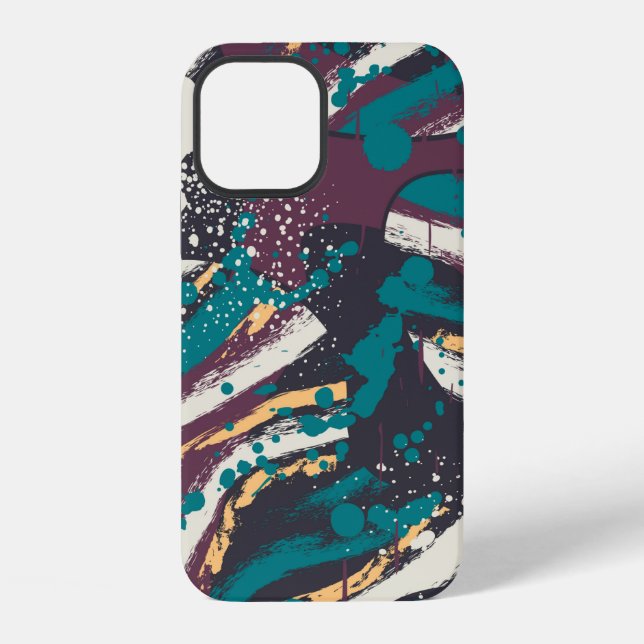 Abstract seamless stylish pattern with grunge elem iPhone case (Back)