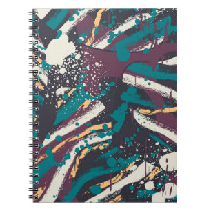 Abstract seamless stylish pattern with grunge elem notebook