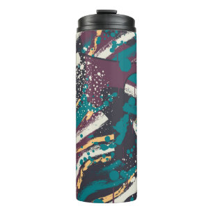 Abstract seamless stylish pattern with grunge elem thermal tumbler